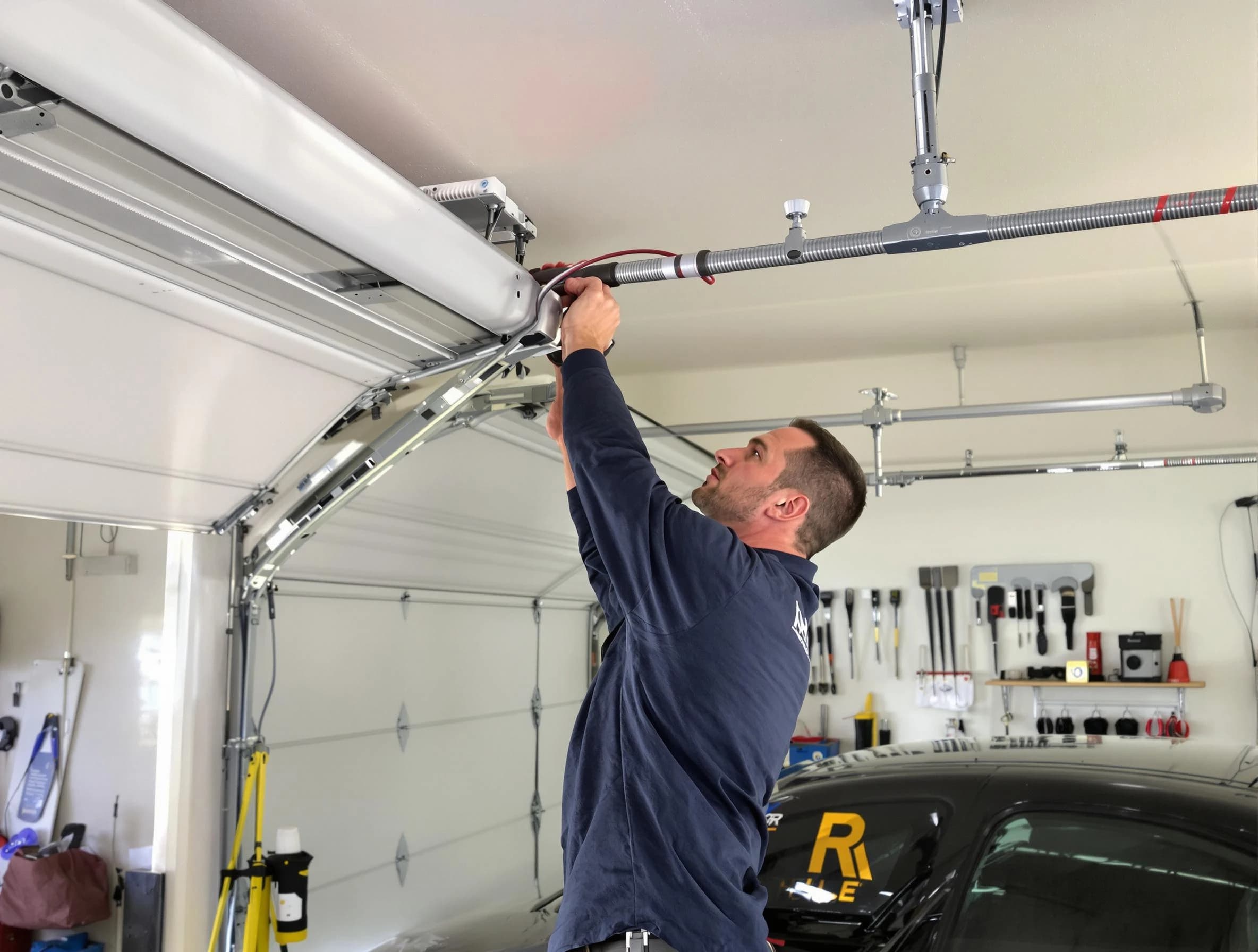 Heber Garage Door Repair technician performing garage door cable repair in Heber