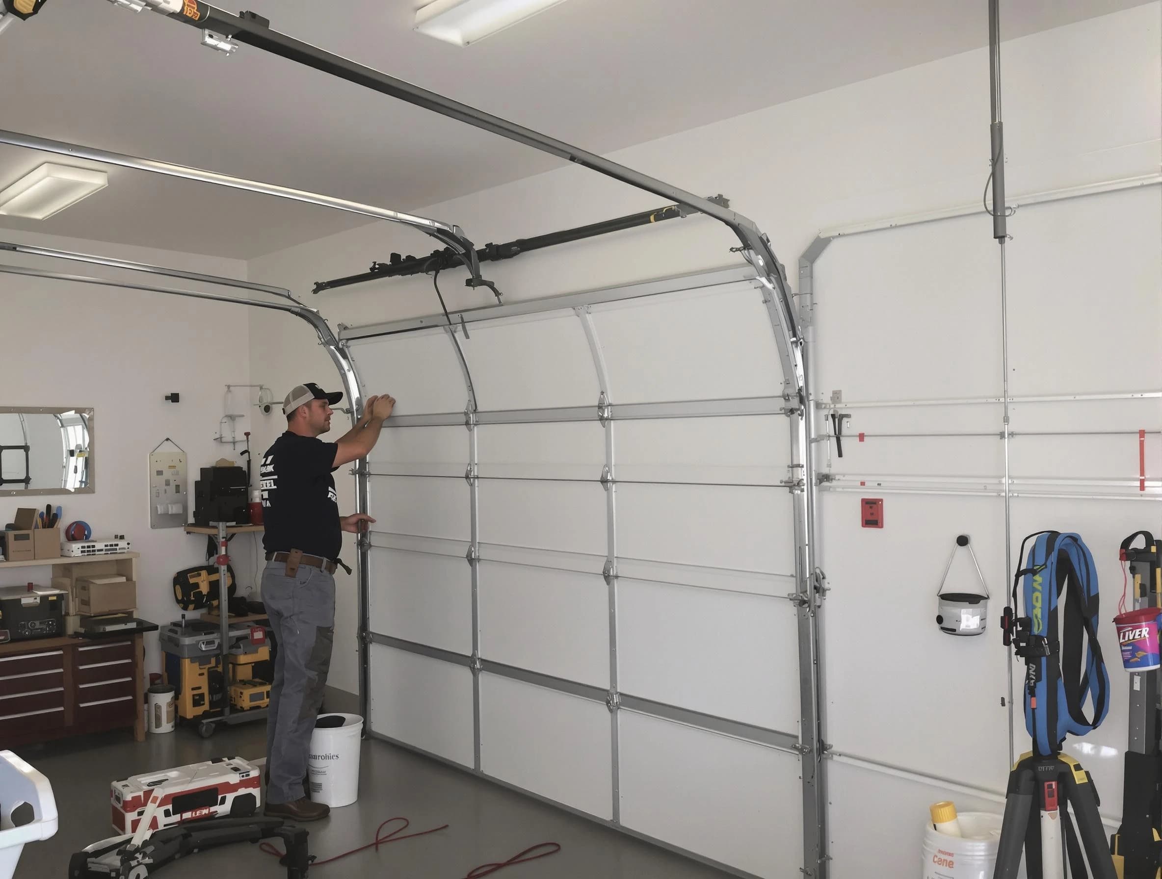Heber Garage Door Repair team installing new garage door in Heber