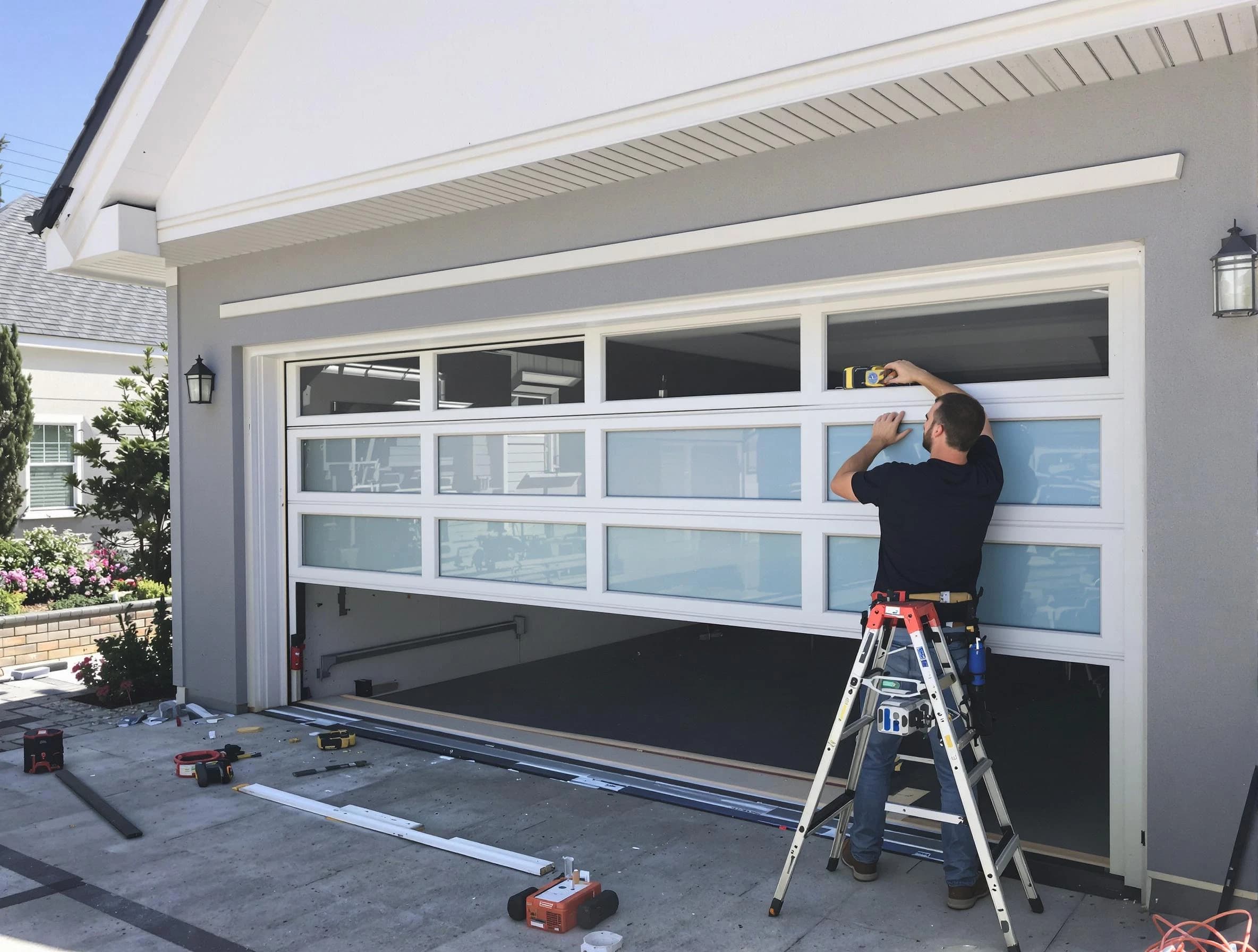 Heber Garage Door Repair team performing garage door replacement in Heber