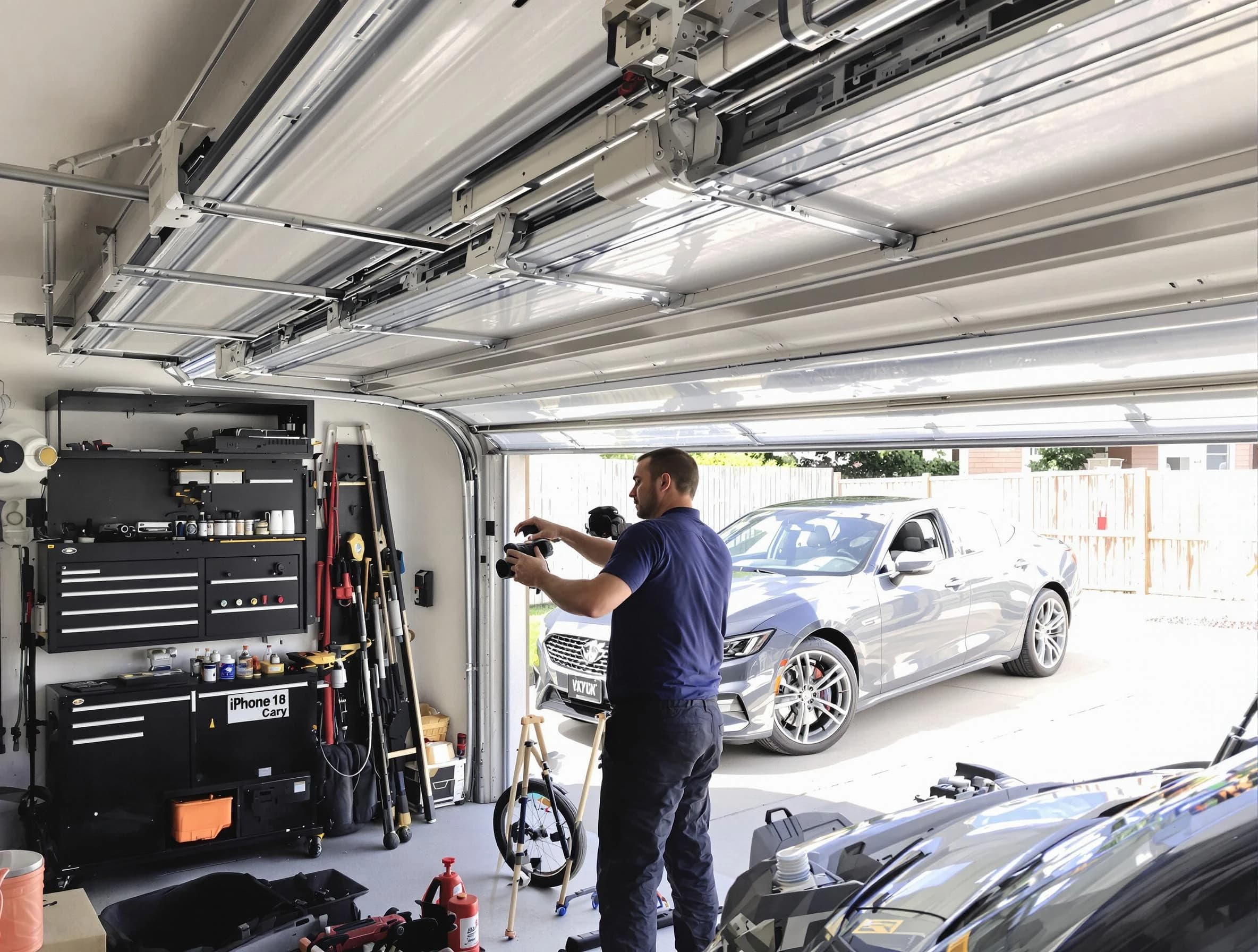 Heber Garage Door Repair technician fixing noisy garage door in Heber