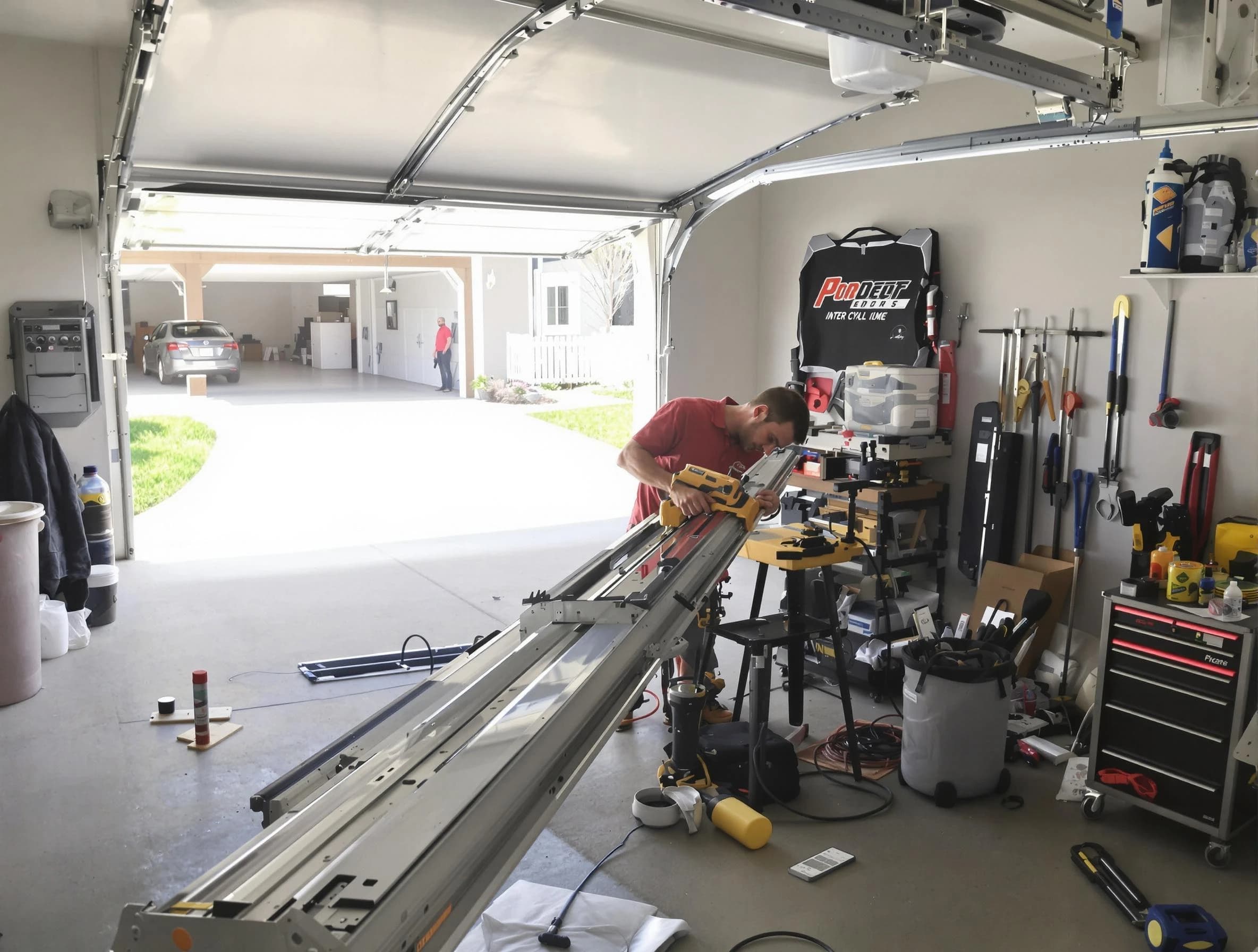 Heber Garage Door Repair expert performing track repair in Heber