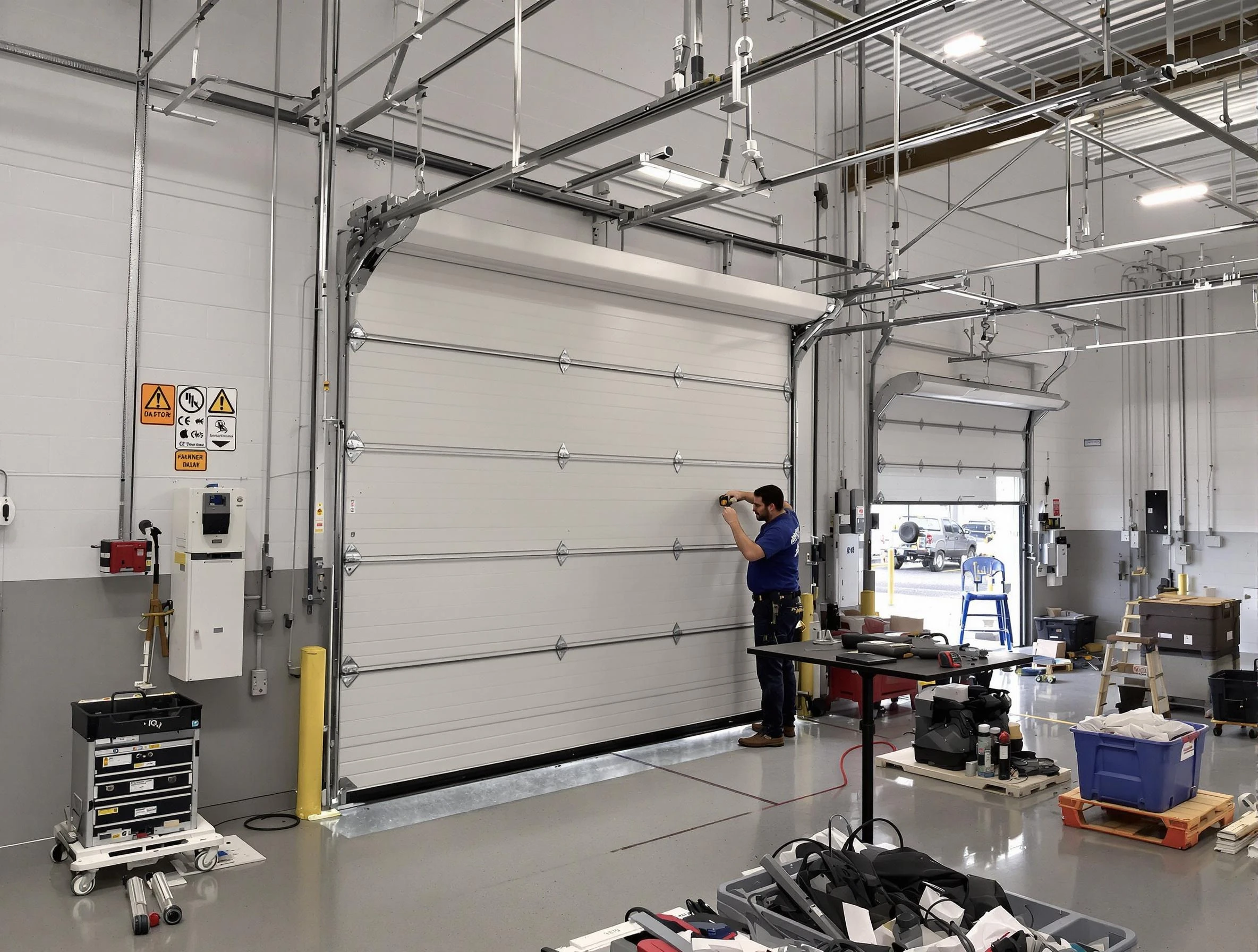 Commercial garage door repair being performed by Heber Garage Door Repair expert in Heber
