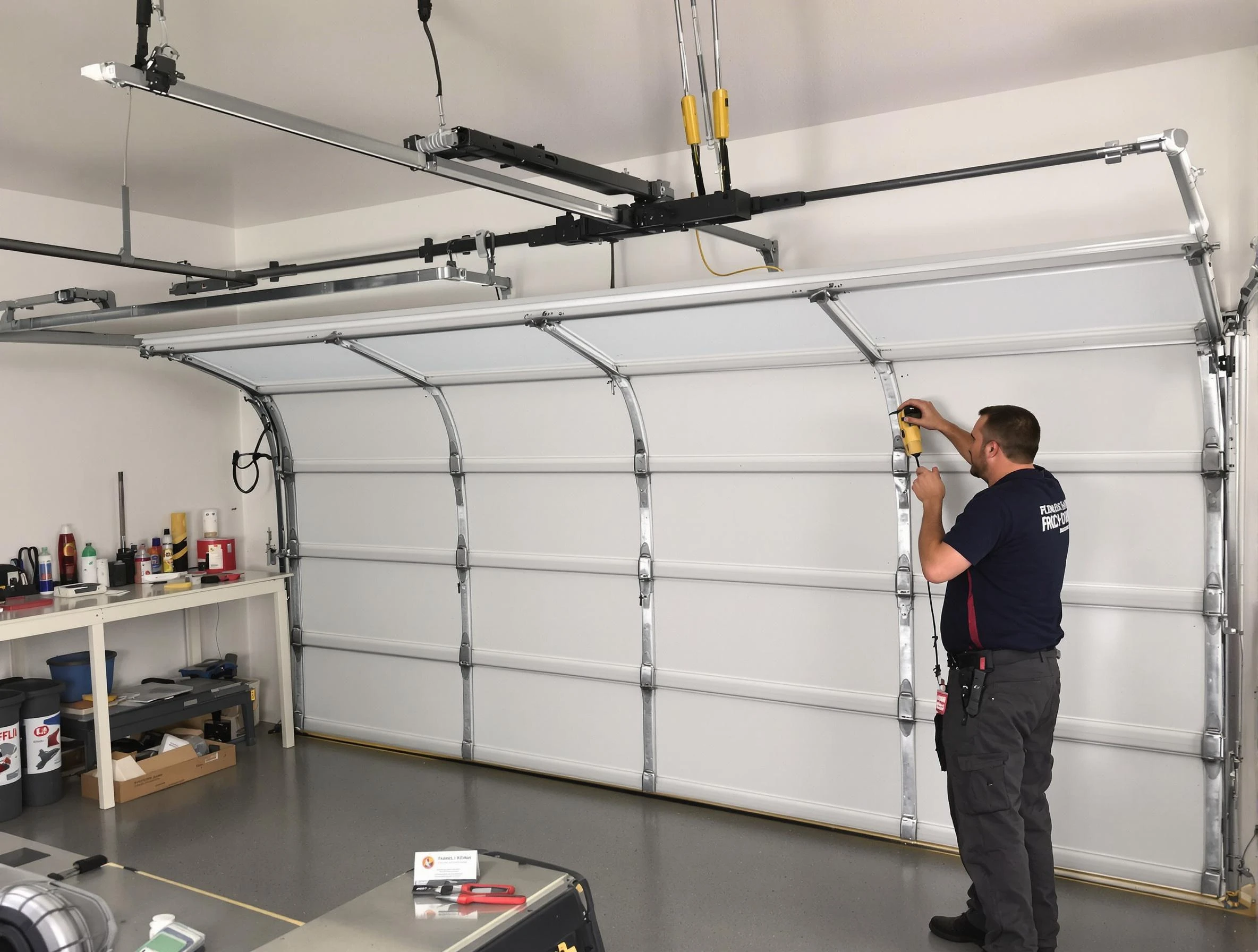 Heber Garage Door Repair certified technician performing overhead door system repair in Heber